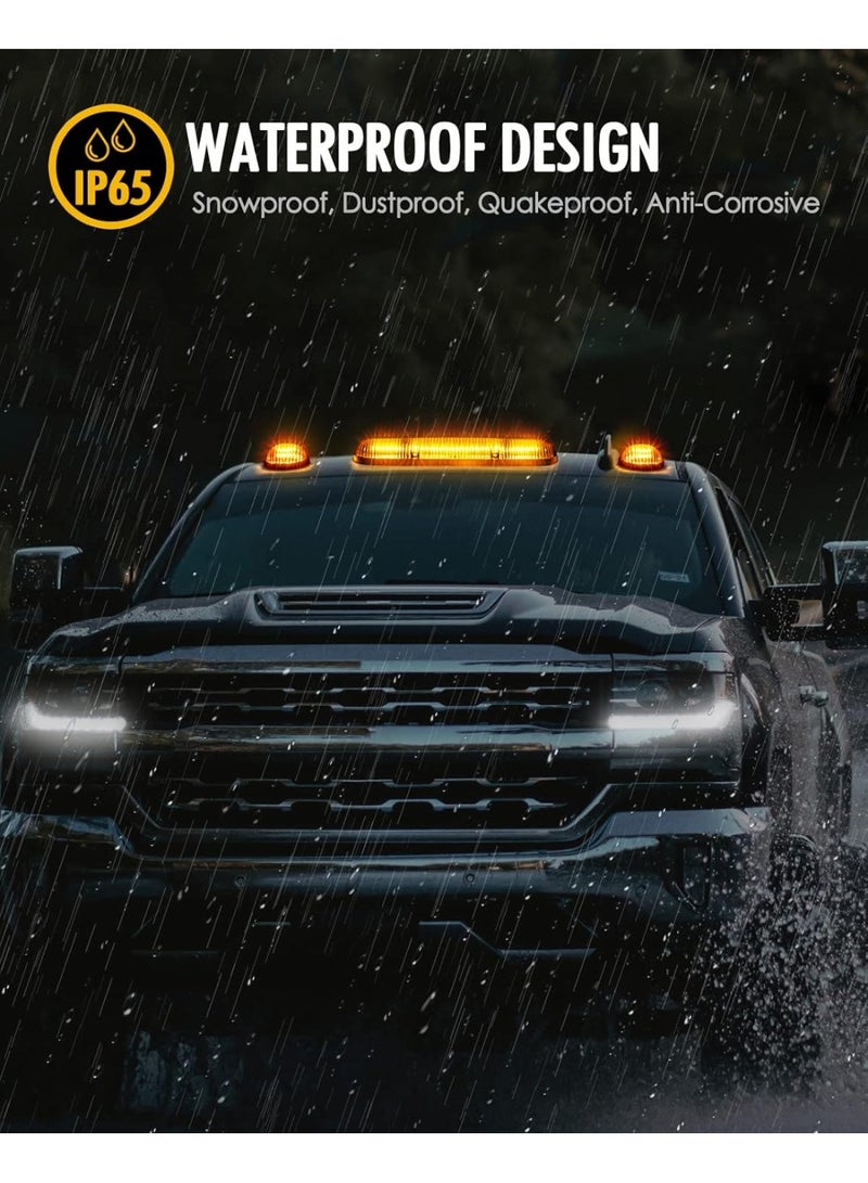 3PCS 30LED كابينة علامة السقف تشغيل أضواء الجمعية متوافقة مع سيلفرادو / سييرا 1500 1500HD 2500 2500HD 3500 2002-2007 أضواء الشاحنات + حزمة الأسلاك - Image 5